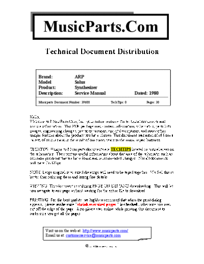 ARP Solus Service Manual