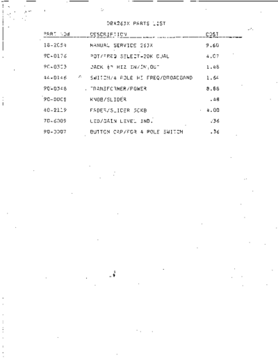 263X Parts List