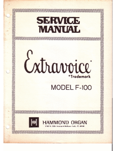 HammondF-100ExtravoiceServiceManual