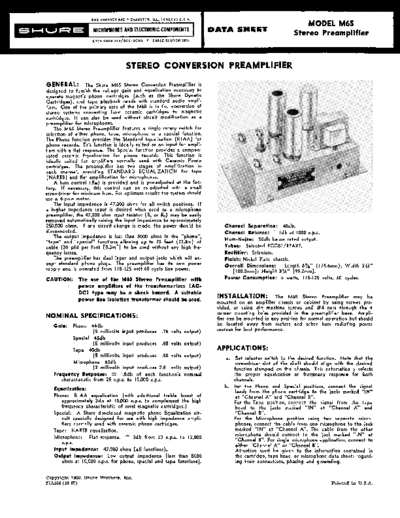 Shure-M65 preamp