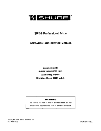 Shure-SR109 mixer
