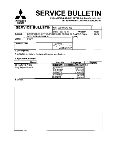 SERVICE BULLETIN NoESB-99E42-900