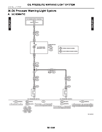 30. Oil Pressure Warning Light System