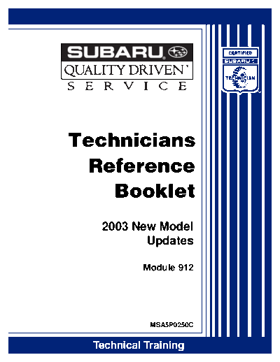 2003 New Model Updates