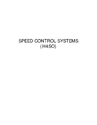 SP(H4SO) Speed Control