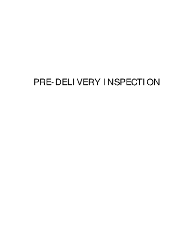 PI Pre-Delivery Insp