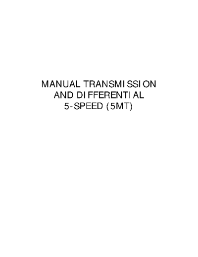 5MT Manual Trans & Diff