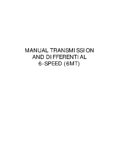 6MT Manual Trans & Diff