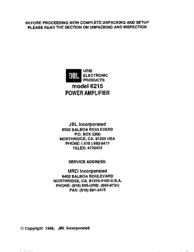 JBL-6215 manual