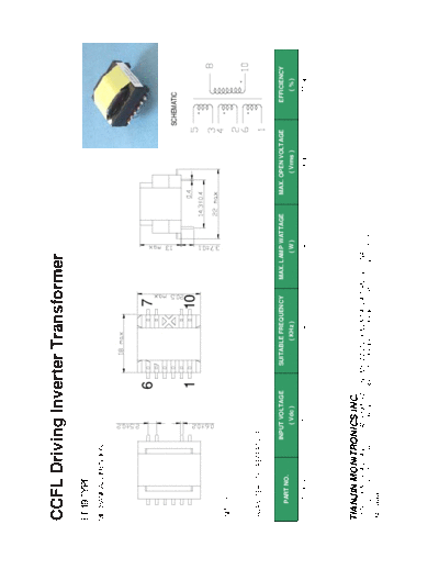TIANJIN EE19-D CCFL Driving Inverter Transformer