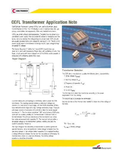 Coiltronics CCFL Transformer Application Note