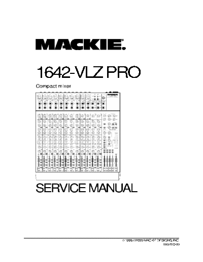 Mackie 1642-VLZ Pro Service Manual