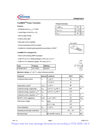 ipw50r140cp_rev2[1].1_pcn