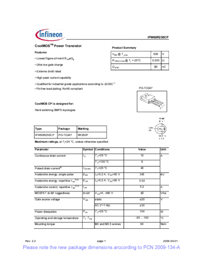 ipw60r250cp_rev2[1].2_pcn