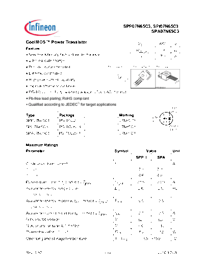 spp07n65c3_spa07n65c3_spi07n65c3_rev1.92