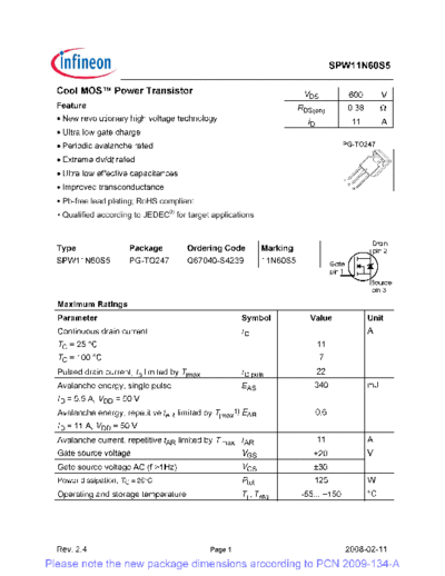 spw11n60s5_rev[1].2.4_pcn