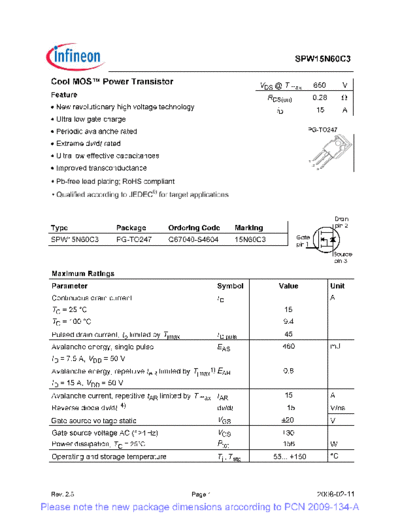spw15n60c3_rev[1].2.5_pcn