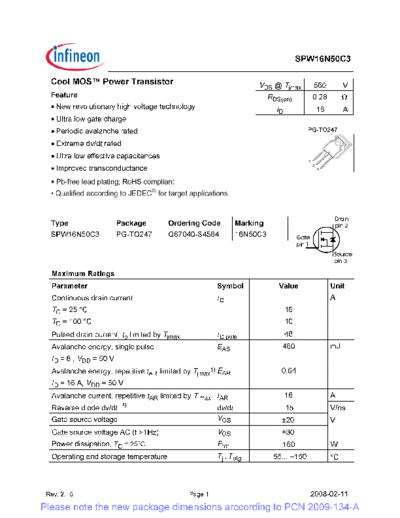 spw16n50c3_rev2[1].5_pcn
