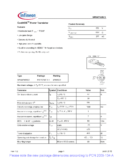 spw47n65c3_preliminary_1_2_pcn