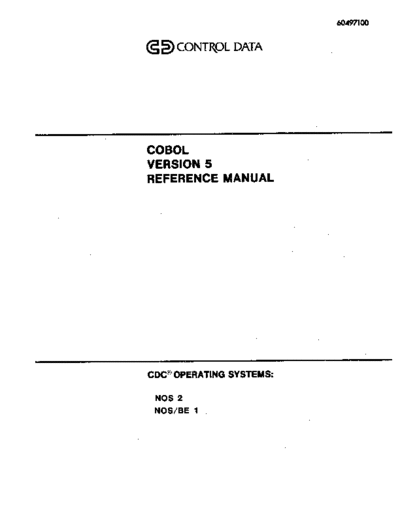 60497100N_COBOL_Version_5_Reference_May86