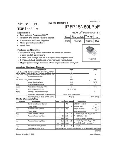 irfp15n60lpbf