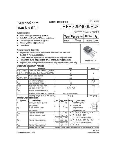irfps29n60lpbf