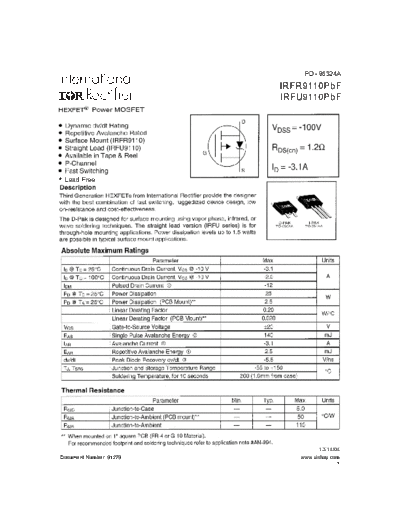 irfr9110pbf_irfu9110pbf