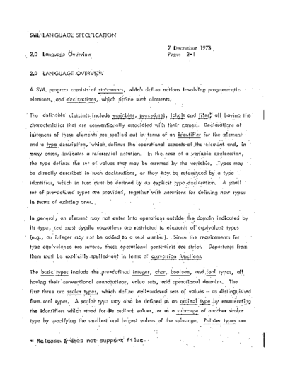 SWL_Language_Specification_Dec73