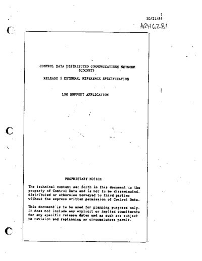 ARH6281_CDCNET_Log_Support_ERS_Oct85