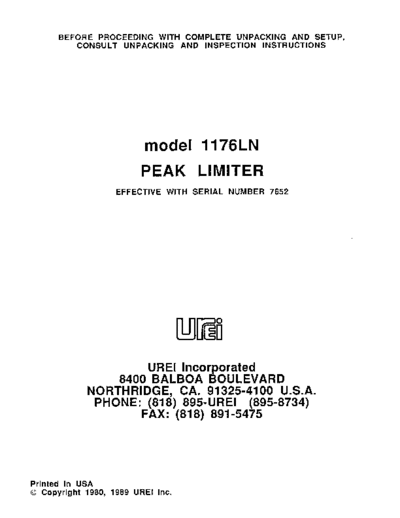 UREI-1176LNmanual