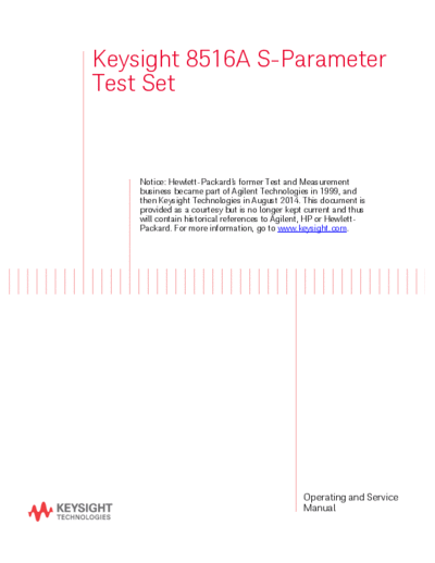 08516-90069 8516A S-Parameter Test Set Operating and Service Manual [131]