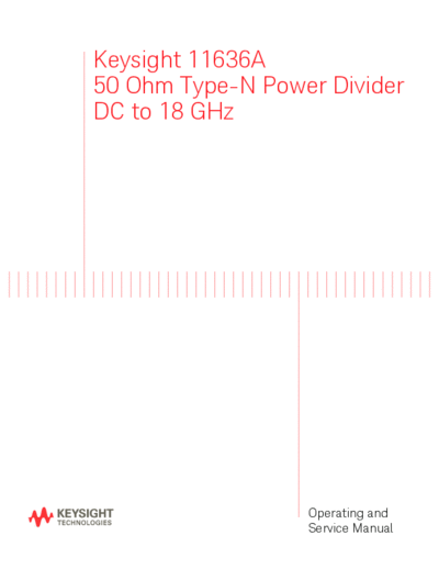 11636-90004 11636A 50 Ohm Type-N Power Divider Operating and Service Manual c20140801 [200]