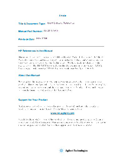 16500-97010 16500B Users Reference April 1994