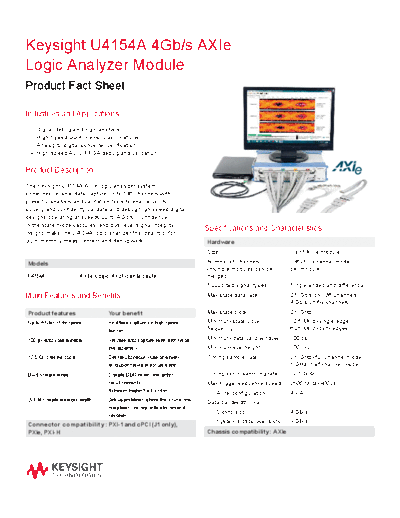 5990-9444EN U4154A 4Gb s AXIe Logic Analyzer Module - Product Fact Sheet c20140825 [2]