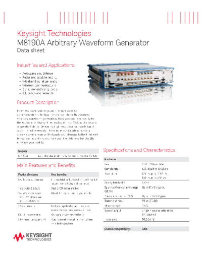5990-9447EN M8190A Arbitrary Waveform Generator - Flyer c20141006 [2]