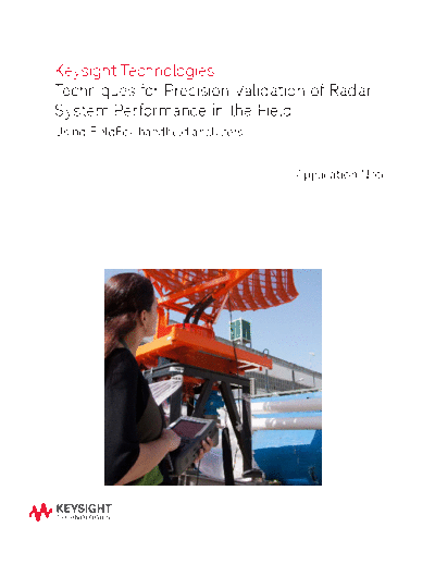 5991-4107EN Techniques for Precision Validation of Radar System Performance in the Field - Application Note c20140904 [13]