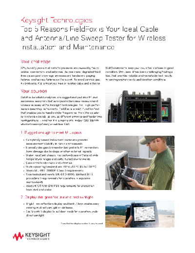 5991-4421EN Top 5 Reasons FieldFox is Your Ideal Cable and Antenna Tester for Wireless I&M - Flyer c20140919 [2]