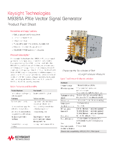 5991-0282EN M9381A PXIe Vector Signal Generator - Flyer c20140811 [2]