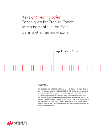 5991-0423EN Techniques for Precise Power Measurements in the Field - Application Note c20140722 [21]