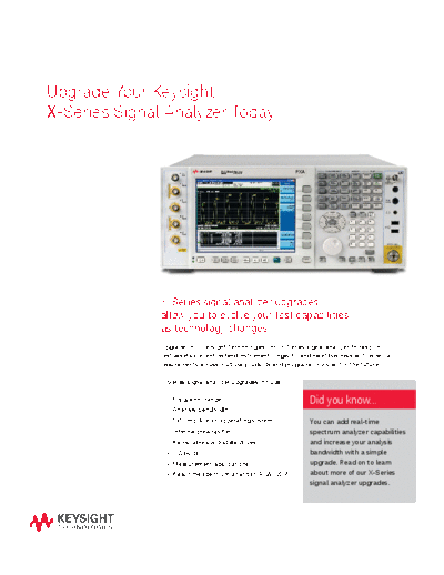 5991-2673EN Upgrade your X-Series signal analyzer today - Flyer c20141120 [2]