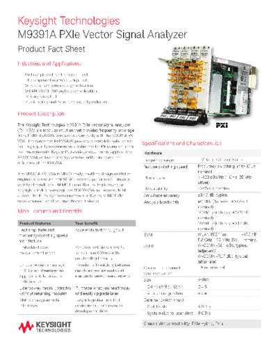 5991-2869EN M9391A PXIe Vector Signal Analyzer - Flyer c20140524 [2]