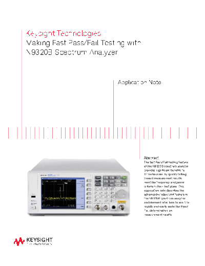 5991-2930EN Making Fast Pass Fail Testing with Keysight N9320B Spectrum Analyzer - Application Note c20140908 [6]