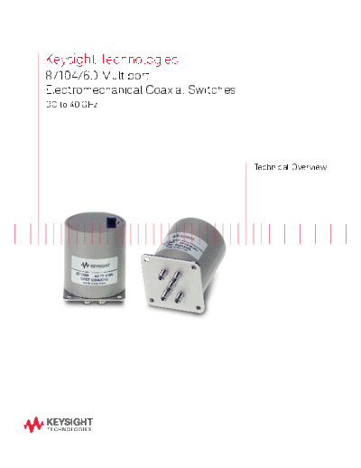 87104 6D Multiport Electromechanical Coaxial Switches DC to 40 GHz 5989-7217EN c20140714 [12]