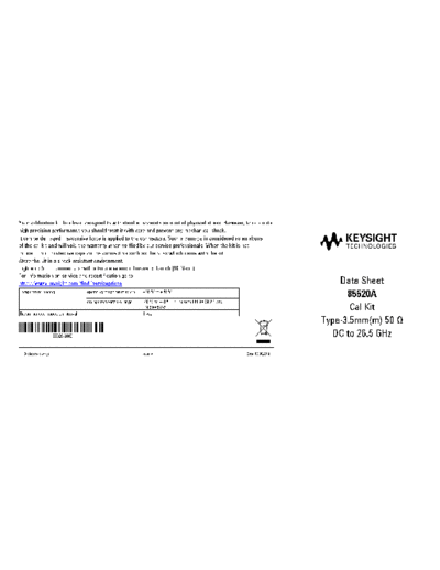 85520A Calibration Kit Data Sheet 85520-90001 c20140603 [2]