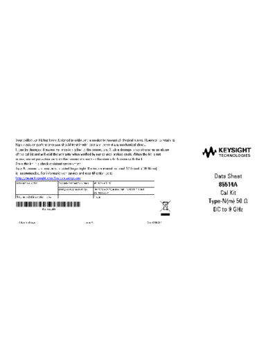 85515A 4-in-1 OSLT Mechanical Calibration Kit Data Sheet 85515-90001 c20140603 [2]