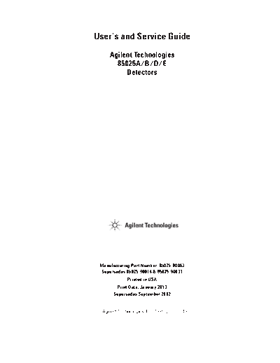 85025A B D E Detectors User_2527s and Service Guide 85025-90063 [14]