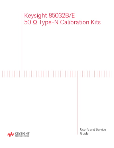 85032-90020 85032B and 85032E 50 Ohm Type-N Calibration Kit User_2527s and Service Guide [57]