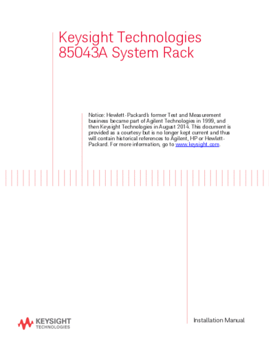 85043-90001 85043A System Rack Installation Manual for use with 8510 Vector Network Analyzers c20141008 [37]