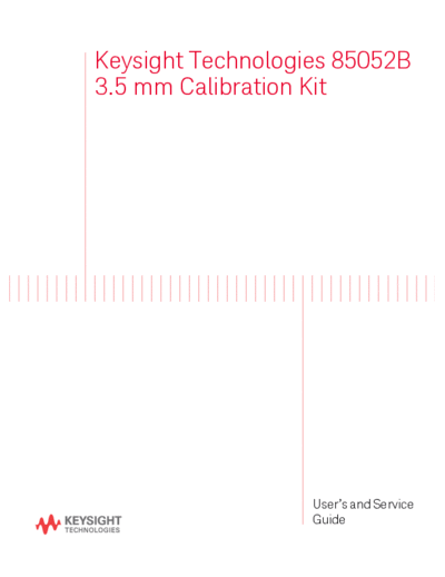 85052-90077 85052B 3.5 mm Calibration Kit Operating and Service Guide [63]