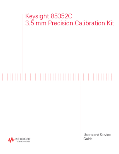 85052-90078 85052C 3.5 mm Precision Calibration Kit User_2527s and Service Guide [87]